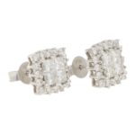 Princess Cut Diamond Stud Earrings in White Gold