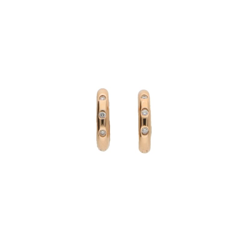 Diamond Hoop Earrings in Rose Gold