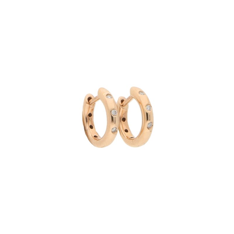 Diamond Hoop Earrings in Rose Gold