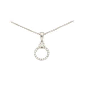 Diamond Circle Promise Ring Necklace