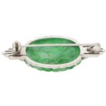 Art Deco Jade and Diamond Brooch Pin