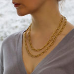 Vintage 32'' Oval Link Chain Necklace