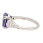 3.61ct Purple Blue Tanzanite and Diamond Ring