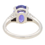 3.61ct Purple Blue Tanzanite and Diamond Ring