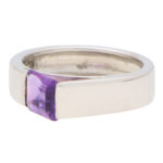 Emerald Cut Amethyst Band Ring