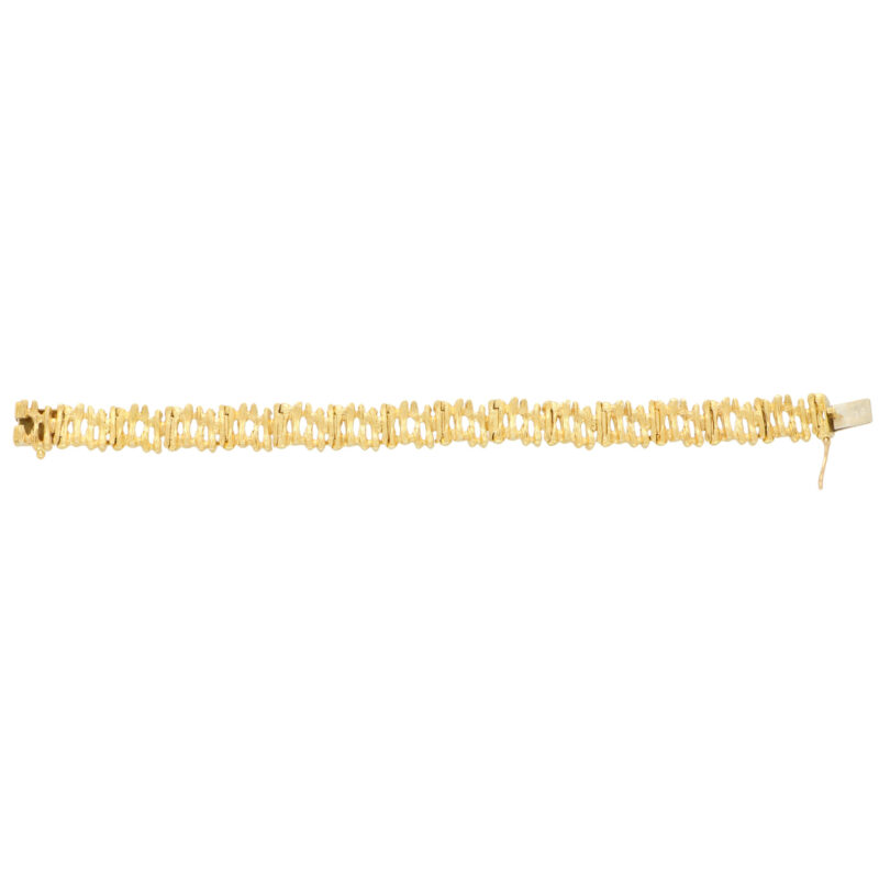 Vintage yellow gold bark link bracelet