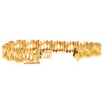 Vintage yellow gold bark link bracelet