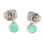 Diamond and Emerald Drop Stud Earrings