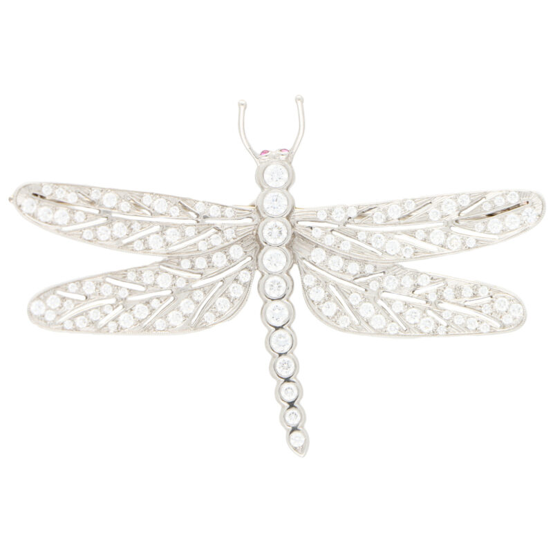 Diamond and Ruby Dragonfly Brooch