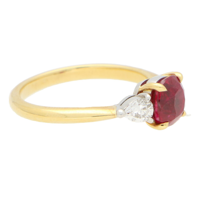 GIA Certified, Tiffany & Co. Burmese Ruby and Diamond Ring