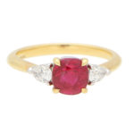 GIA Certified, Tiffany & Co. Burmese Ruby and Diamond Ring