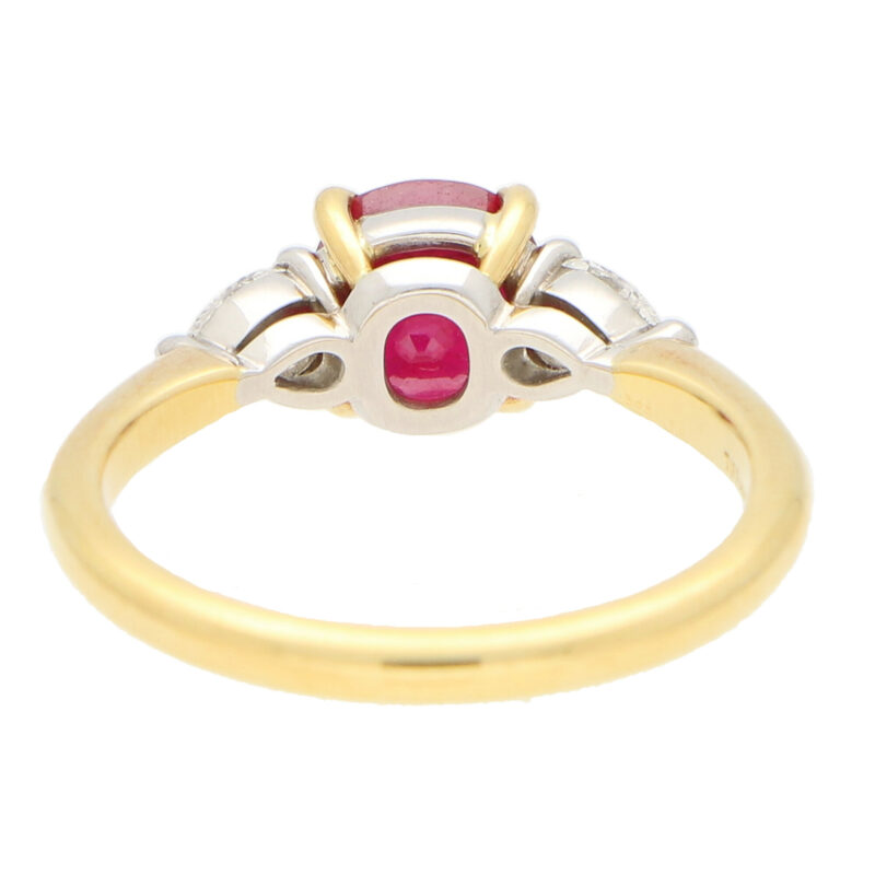 GIA Certified, Tiffany & Co. Burmese Ruby and Diamond Ring