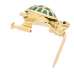 Boucheron Green Enamel Turtle Brooch