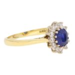 Sapphire and Diamond Cluster Ring