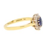 Sapphire and Diamond Cluster Ring