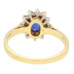 Sapphire and Diamond Cluster Ring