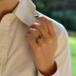 Emerald Cut Amethyst Band Ring