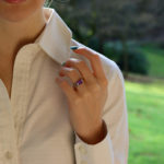 Emerald Cut Amethyst Band Ring