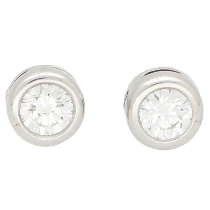 Solitaire Diamond Stud Earrings 0.65ct each