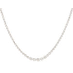 Diamond Riviere Necklace Set in 18k White Gold