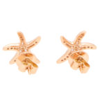 Medium Diamond Starfish Stud Earrings in Rose Gold