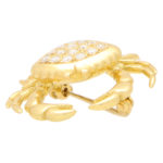 Diamond Crab Pin Brooch