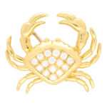 Diamond Crab Pin Brooch