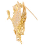 Diamond and Ruby Dragon Pin Brooch