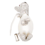 Baroque Freshwater Pearl and Diamond Rabbit Pin Brooch