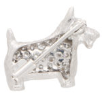 Diamond and Ruby Scottish Terrier Dog Pin Brooch