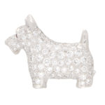 Diamond and Ruby Scottish Terrier Dog Pin Brooch