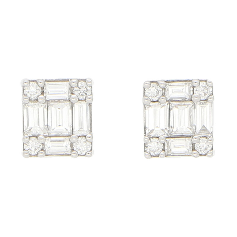 Baguette cut diamond Earrings