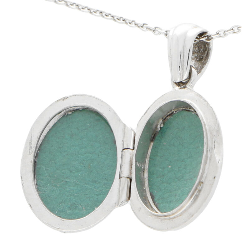 White gold locket in solid 18K gold