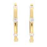 Diamond Hoop Earrings in Yellow Gold