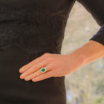 Emerald and Diamond Cluster Ring