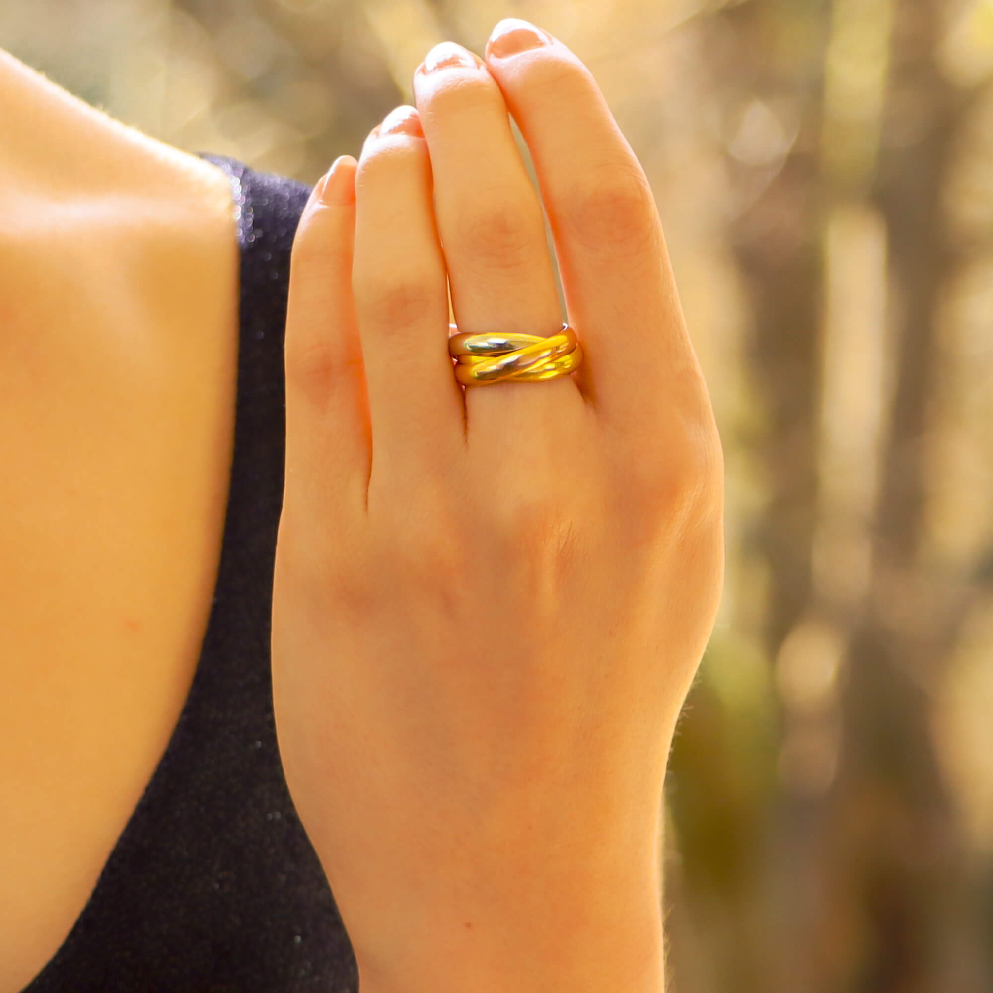 Gold trinity sale ring