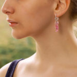 Briolette Pink Sapphire and Diamond Convertible Drop Earrings