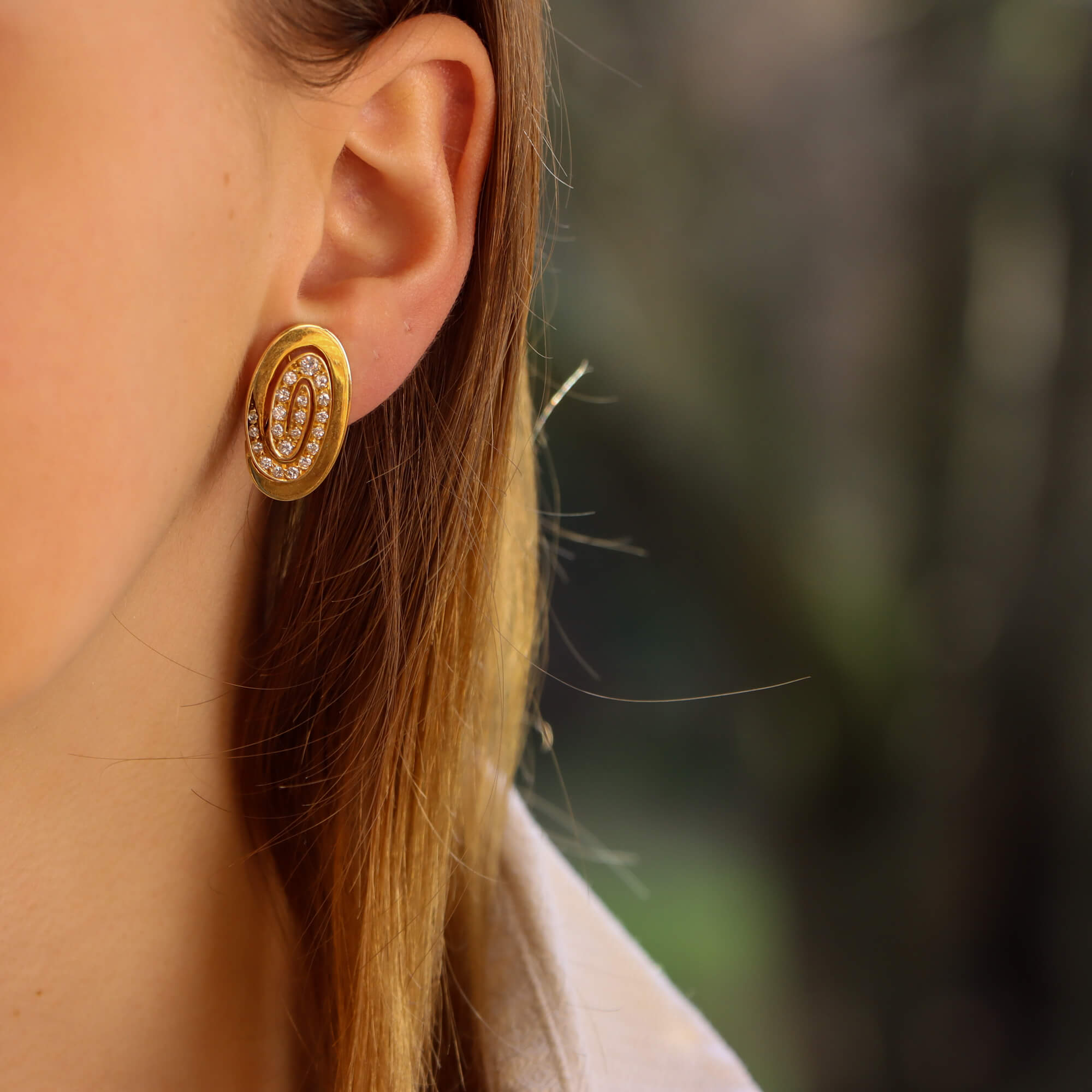 Bulgari top gold earrings