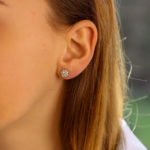 Diamond Floral Cluster Stud Earrings