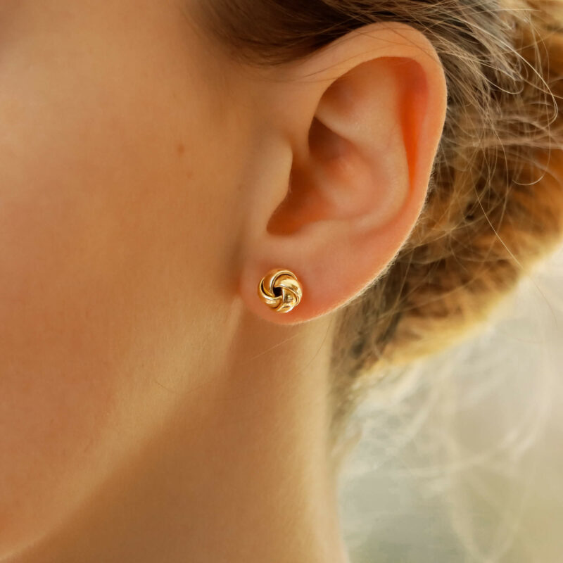 Woven Knot Stud Earrings