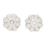 Diamond Floral Cluster Stud Earrings