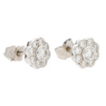 Diamond Floral Cluster Stud Earrings