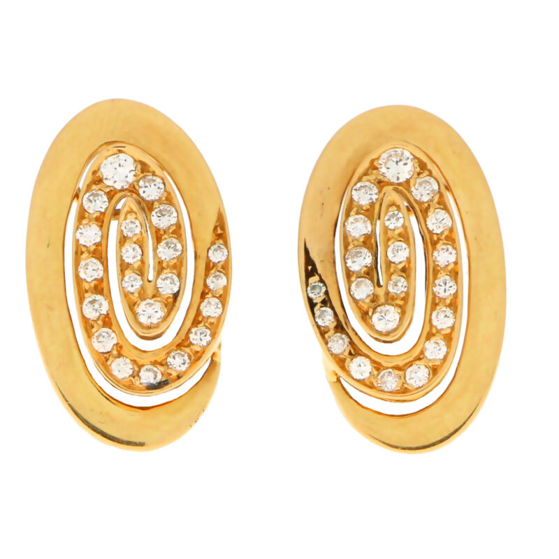 Bulgari Diamond Swirl Clip On Earrings