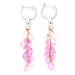 Briolette Pink Sapphire and Diamond Convertible Drop Earrings