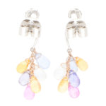 Pastel Rainbow Sapphire and Diamond Drop Earrings
