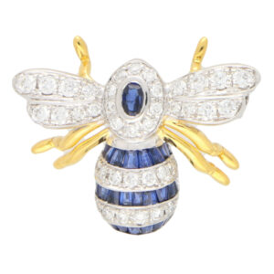 Sapphire and Diamond Bee Brooch