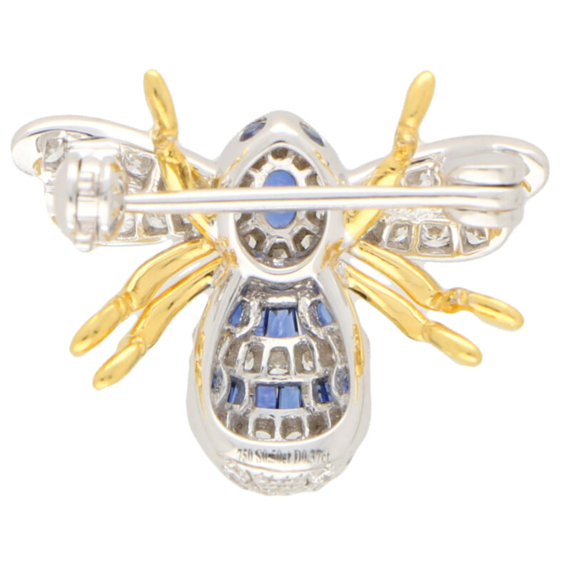 Sapphire and Diamond Bee Brooch