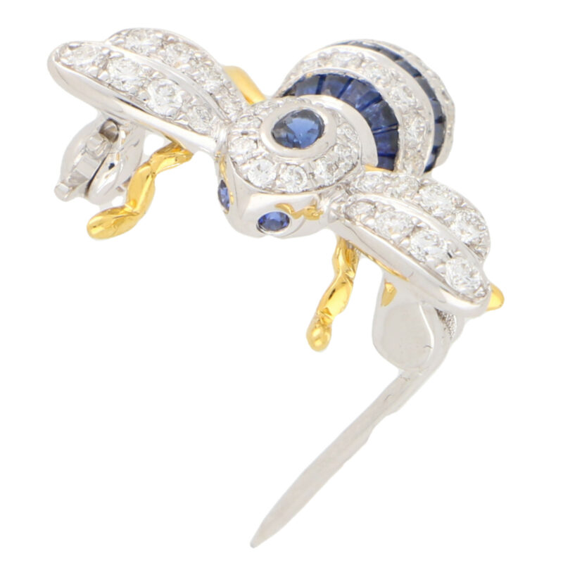 Sapphire and Diamond Bee Brooch