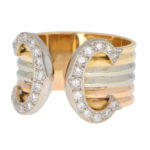 Vintage C de Cartier Diamond Trinity Band Ring