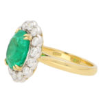 Emerald and Diamond Cluster Ring